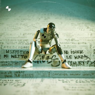 Okładka przedstawia zmartwionego robota, który siedzi na białych schodach. Na stopniach zapisano tytuły utworów z płyty.